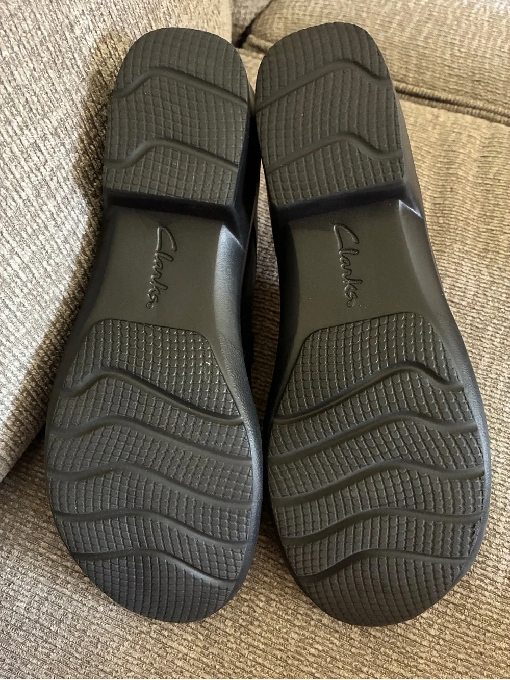 Clarks Women’s Black Slip-On Leather Shoes